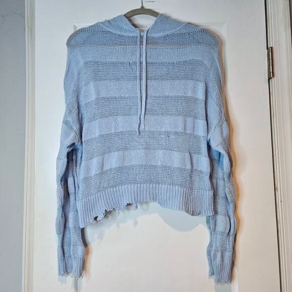 RtA Striped Distressed Hooded Sweater - Picture 2 of 8